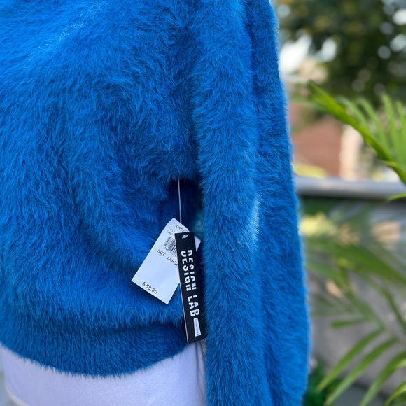 NWT- Design Lab Fuzzy Blue Sweater - Picture 3 of 3